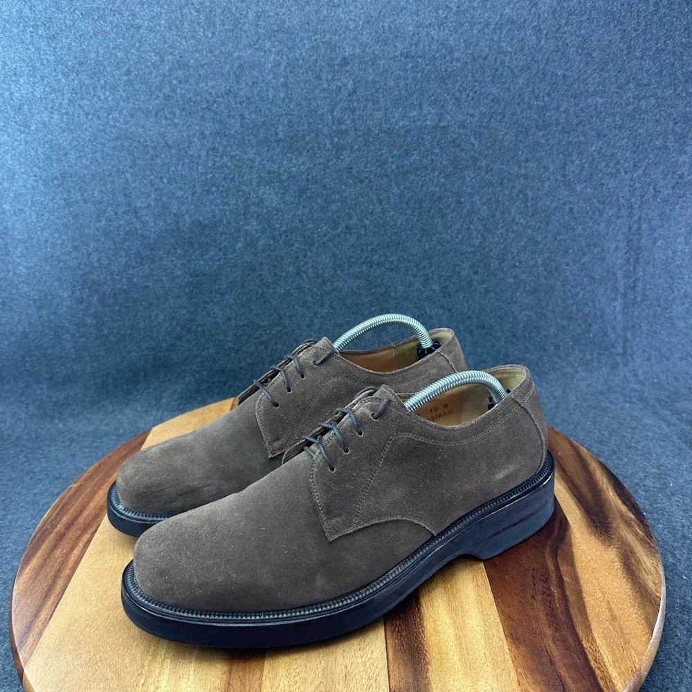Bruno Magli Brown Lace Up Suede Shoes Mens Sz 10 Rotario 06210 Made Italy